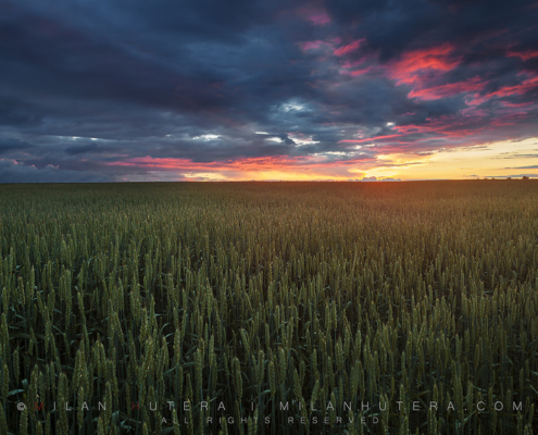 A spectacular display of clouds and sunset colors after a late afternoon storm.