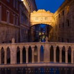 Bridge of Sighs (Ponte dei Sospiri in Italian) is a covered bridge, that connects Doge's palace (the left building) with the prison. It was built in the year 1600 and it is one of the most viewed landmarks in Venice. I must say I'm baffled by its popularity. It's located above a narrow canal, in the shadow of Doge's palace and not "stunningly nice". Nevertheless, millions and millions of tourists stop there for a long while and take the picture. This is how it looks without the crowds.