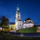 A late October evening at Nitra Castle, Slovakia. The Cathedral of Saint Emmeram dominates the castle courtyard. Nitra castle was once the home to Dukes Mojmir and Pribina during the Great Moravian Empire.