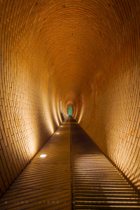 A symmetric view of Jelení příkop tunel at Prague Castle
